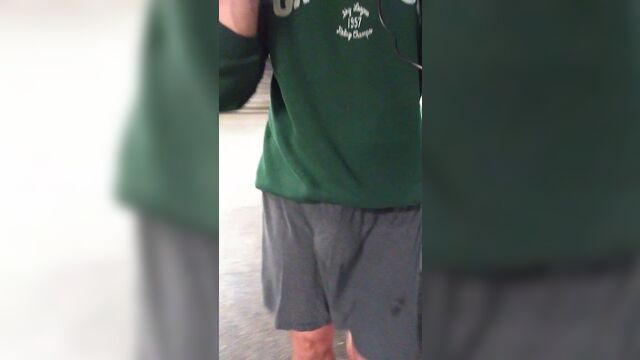 Big bulge in sweatpants