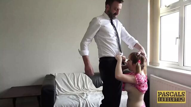 PASCALSSUBSLUTS - Petite Cherry English Analled and Fed Cum