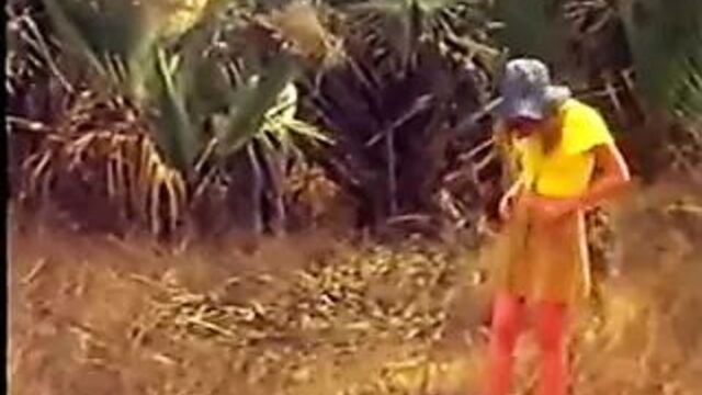 White girl on African beach vintage