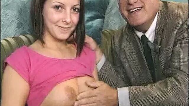 18-year-old girl fucks 60-year-old older man in German amateur sex video