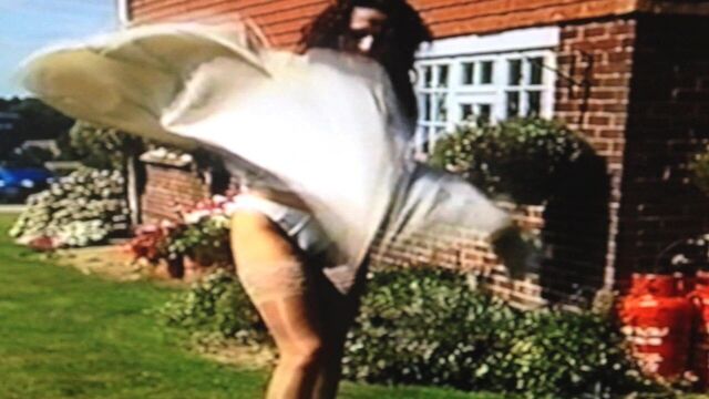 Wind Blows Up Her Skirt