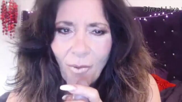 Naughty old step mom with dirty talks bangs cunt and gets cum