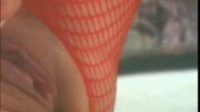 Older Lady in red bodystocking and big pussy o.O