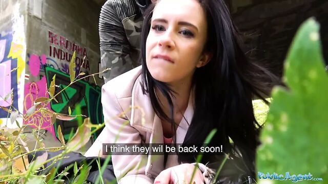Public Agent Sexy brunette lady fucks and sucks