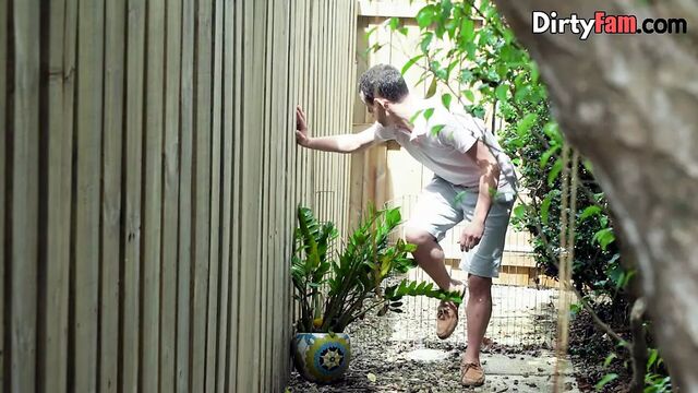 Busty brunette sisters get fucked by cousin with big cock