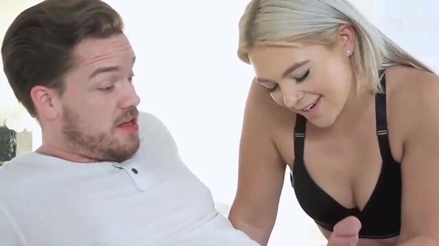 Blonde babe Rharri Rhound gets her ass lathered