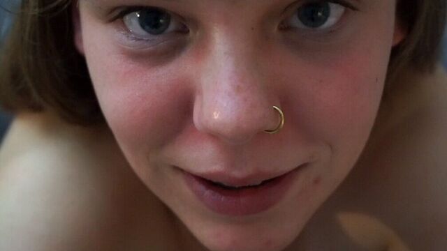 German 18yo Teen BBW with huge tits and braces fucks herself