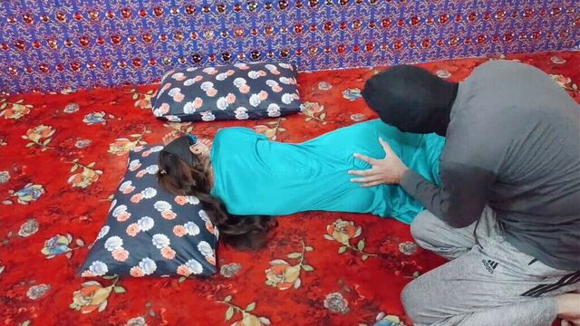 Step brother groped his beautiful step sister from behind Her stepsister woke up and stepbrother had sex with stepsister