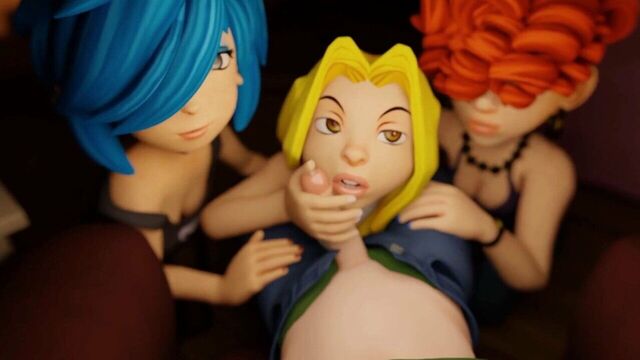 Triple Blowjob n Handjob - 3D POV