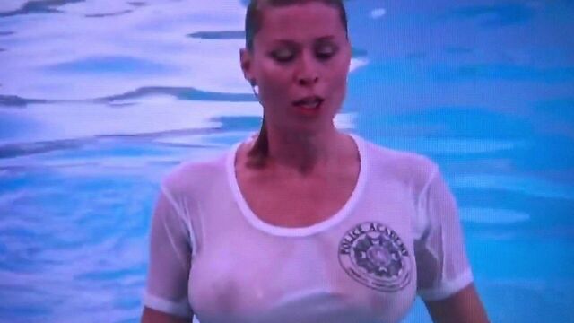 See through tits on movie(police academy 4)