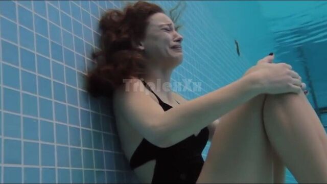 Serenay Sarikaya in Black Swimwear MedcezirTVSerie